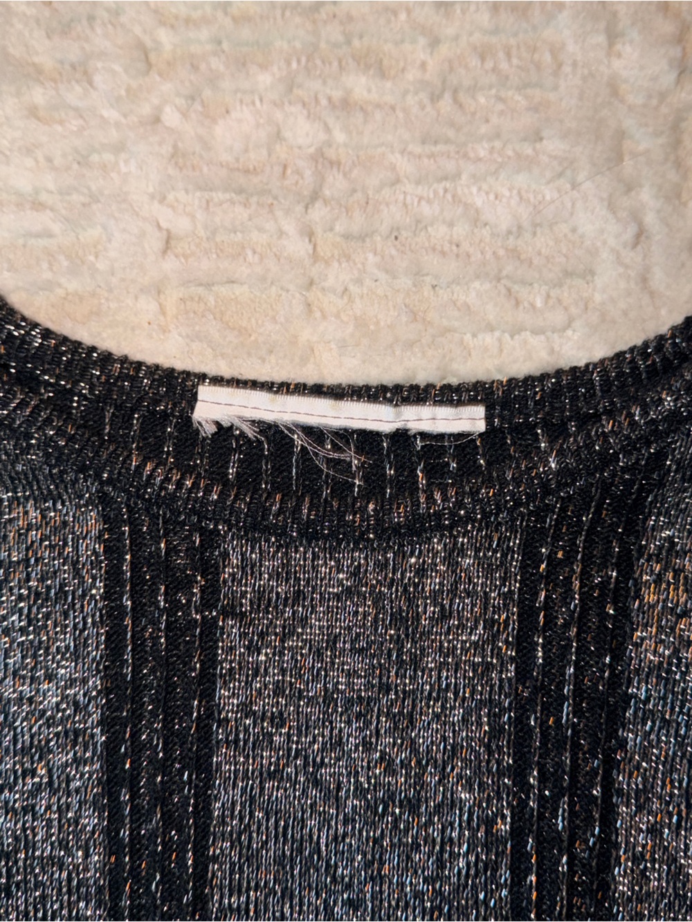 Metallic Black Crew Neck Sweater - Picture 3 of 6